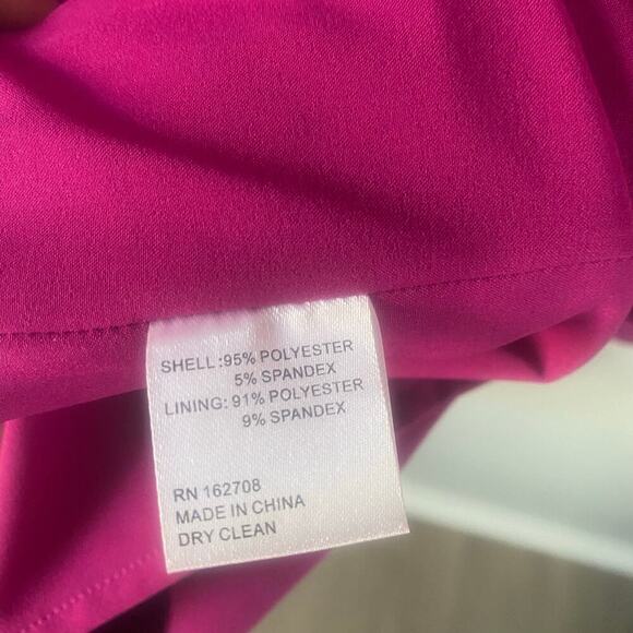 NWT LDT Annemarie Stretch Crepe Solid Sleeveless Dress in Fuchsia Size 8 - Picture 7 of 8